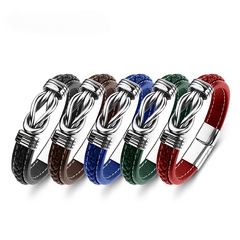Men's Creative Solid Punk PU Leather Bracelet